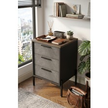 Yurudesign Vista C Ofis Keson Metal Ayaklı Kahve-Beton-Antrasit Vs3-Cga