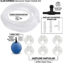 Elar Akvaryum Hava Seti, Hava Motoru Seti, 3 Metre Hava Hortumu, Vana, Çekvalf, Ek, Hava Taşı