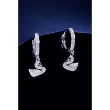 925 Ayar Gümüş Zirkon Taşlı Kuğu Figürlü Kadın Küpe