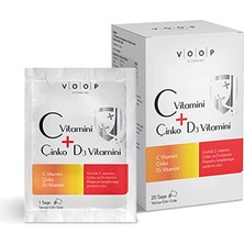 4 Adet Voop C + D3 Vitamini ve Çinko Içeren Takviye Edici Gıda 20 Saşe