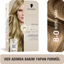 2 Adet Schwarzkopf Creme Supreme Yoğun Bakım Full Kit Saç Boyası 8-0 Koyu Sarı