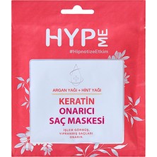 Hyp Me Keratin Onarıcı Saç Maskesi 50 ml Argan Yağı ve Hint Yağı ile Yoğun Bakım Sağlar