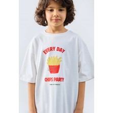Marvy Kids Chips Party Baskılı Tshirt