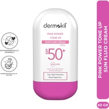 2 Adet Dermokil Pink Power Tone Up Sun Fluid Cream 50+Spf 60 gr
