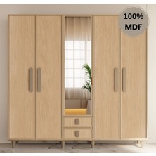 Comiet Karanfil 5 Kapak Mdf Ayaklı Tasarım Gardırop