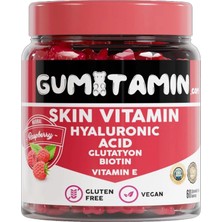 3 Adet Gumitamin Cilt Vitamini Vegan Gummy 60 Tablet (Hyalüronik Asit, Glutatyon, Biotin, Vitamin E ve Doğa