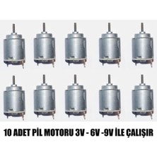 CHESTER Deney Motoru 3,6,9 Volt 10'lu Set Deney Pıl Motoru Oyuncak Motoru