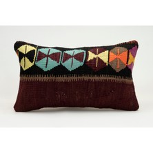 Kilim Wholesale El Yapımı Eski Kilimden Yapılmış Vintage Kırlent Kılıfı, Yün, 30X50 cm