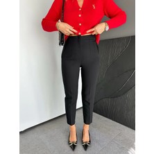 Madame Melek Orijinal Marka Fileto Detaylı Kumaş Pantolon Dar Paça Pantolon