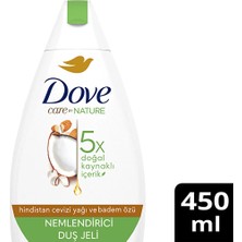 5 Adet Dove Care By Nature Nemlendirici Duş Jeli Hindistan Cevizi Yağı ve Badem Özü Yenileyici 450 ml