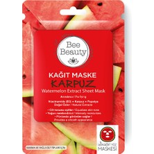 4 Adet Bee Beauty Karpuz Desenli Kağıt Yüz Maskesi