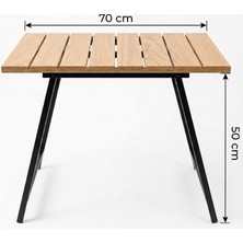 Kampya Gürgen Ağacı Ahşap Kamp Masası - 50X70 cm - Suya Dayanıklı