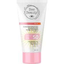 Bee Beauty Güneşten Koruyucu ve Ton Eşitleyici Pembe Yüz Kremi 50SPF 50 ml