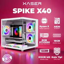 Xaser Spike X40 Ryzen 5 7500F 16GB Ddr5 Ram 1tb M.2 Nvme SSD 6gb RTX3050 Masaüstü Oyuncu Bilgisayarı