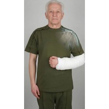Cure4U ComfortCURE Adaptif Kısa Kollu Haki Kırık Kol - Ortopedi Tedavi Kıyafeti