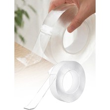 Omilife Çift Taraflı Nano Bant 3 m Şeffaf Güçlü Yapışkan İz Bırakmayan Montaj Sabitleyici Bant