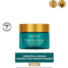2 Adet Bioxcin Keratin & Argan Onarıcı Saç Bakım Maskesi 225 ml