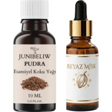JUNIBELIW 2li Set Uçucu Koku Yağı Difüzör Kurutma Topu Buhurdanlık Yağı Beyaz Misk Pudra 2X10ML
