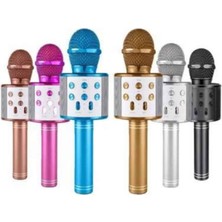Renklime Bluetooth Hoparlör USB Aux Sd Kart Kaoroke Mikrofon Uzun Pil Ömrü