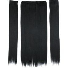 Handmade Fiber Sentetik Düz Yarım Ay + 2 Yan Çıt Çıt - Siyah