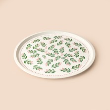 Evidea Kitchen Leaf Yuvarlak Tepsi - Renkli - 36X36 cm