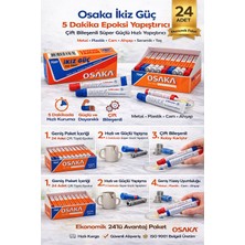 Hobibahçem Osaka Ikiz Güç 5 Dakika Epoksi Yapıştırıcı Çift Bileşenli Güçlü Hızlı Yapıştırıcı 24ADET