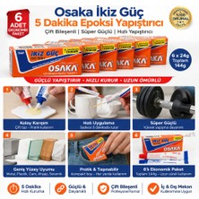 Hobibahçem Osaka Ikiz Güç 5 Dakika Epoksi Yapıştırıcı Çift Bileşenli Güçlü Hızlı Yapıştırıcı 6 Adet