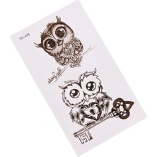 Tamgacrafts Sevimli Baykuş Anahtar Figürlü Geçici Dövme Kadın Vücut Tattoo