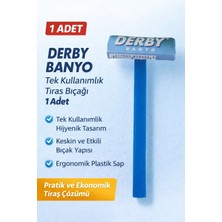 Hobibahçem Derby Banyo Tek Kullanımlık Tıraş Bıçağı 1 Adet Plastik Saplı Pratik Tıraş Jileti