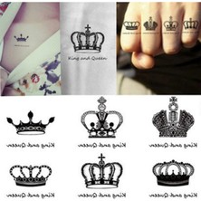 Tamgacrafts Kral Kraliçe Taç Mini Geçici Dövme King Queen Crown Tattoo