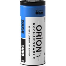 Orion 26650 3.7V 5000mAh 2c Li-Ion Pil Şarj Edilebilir Pil Uzun Ömürlü Kullanım İçin İdeal Seçim