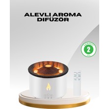 Renklime Alev Efektli Aromaterapi Difüzörü – 360 ml Su Hazneli, Sessiz ve Zaman Ayarlı