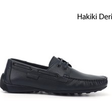 Gönderi(r) Erkek Lacivert  Rok Hakiki Deri Bağcıklı Ayakkabı