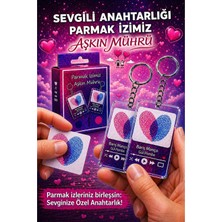 Meva Takı ve Aksesuar Sevgiliye Özel Parmak Izi Anahtarlık | Kişiye Özel Şarkılı Çift Anahtarlık | Romantik Hediye Seti I Barış Manço Gül Pembe