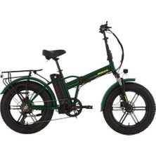 Bisan E-Folding F3 Elektrikli Katlanır Bisiklet 43CM Hd 20 Jant 7 Vites Haki Sarı