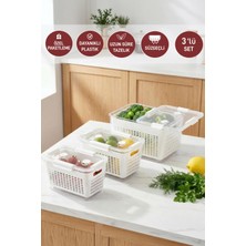 Selka Home Selka Lavin 3'lü Saklama Kabı Açık Gri 2-4-7 Lt. Plastik, Hijyenik Kullanım