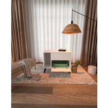 Beyaz Kedi Tuvalet Dolabı | Gizli Girişli %100 Mdf