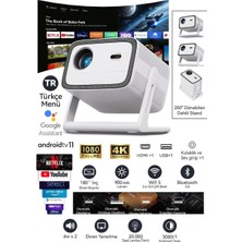 Wanbo Vali 1 Projeksiyon cihazı | 900 Ansı Lümen, Android Tv, Dahili Stand