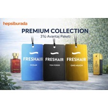 Freshair 3'lü Premium Set - Tom Ford, One Million & Ocean Esanslı Lüks Asma Araç Kokusu Avantaj Paketi