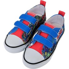 Dogo Unisex Çocuk Vegan Cırt Cırtlı Mavi Sneakers - Warner Bros Dc Villains Tasarım
