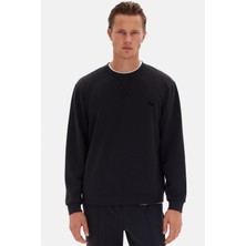 D'S Damat Ds Damat Regular Fit Siyah Düz Sweatshirt