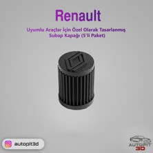AutoPit 3D Renault Araçlar Için Özel Olarak Tasarlanmış Lastik Subap Kapağı (5'li Paket)