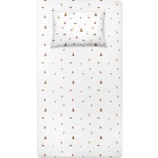 Casadora Baby Forest Amigos %100 Organik Pamuk Çocuk Saten Çarşaf Seti 120X200X30+50X70CM