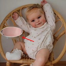 LunaDefano 50 cm Kız Reborn Bebek Gerçekçi Tam Vinil Vücut 3D Detaylı El Yapımı Oyuncak 3+ Yaş