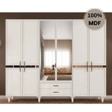 Comiet Kardelen 6 Kapak Mdf Ayaklı Tasarım Gardırop