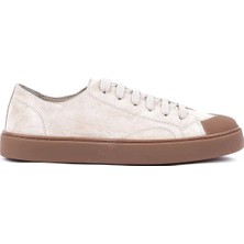 Shoetyle - Hakiki Süet Deri Bej Rengi Erkek Sneaker - 666-01-03