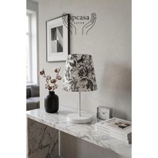Apcasa Decor Vintage Çiçek Desenli Mini Abajur Masa Lambası