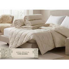 Sinada Klasik Bambu Yorgan | 155X220 cm | Tek Kişilik | Pamuklu Dış Kumaş % 100 Bambu Iç Dolgu