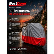 WestCover  Arora Alfa 50 (Gri-Kırmızı Parç.)Motosiklet Branda Su-Toz Geçirmez Motor Örtü