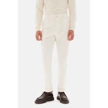 D'S Damat Ds Damat Comfort Fit Ekru Fitilli Kadife Kumaş Pantolon